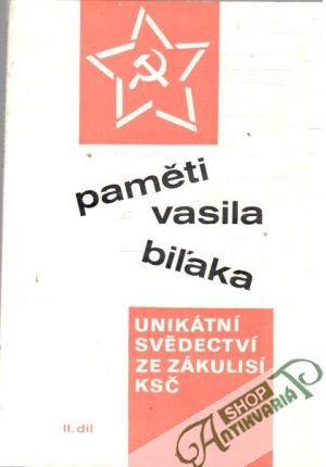 Obal knihy Paměti Vasila Biľaka II.