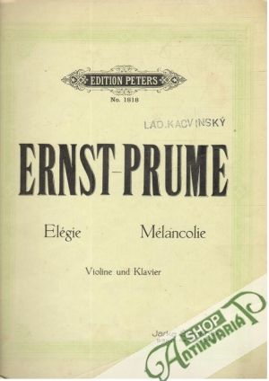 Elégie, Mélancolie - Prume, Ernst