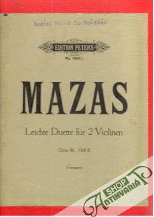 Obal knihy Mazas - Leichte duette für 2 Violinen, Bruni