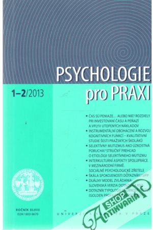 Obal knihy Psychologie pro praxi 1-2/2013