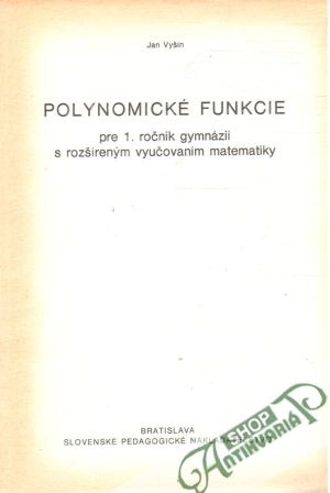 Obal knihy Polynomické funkcie