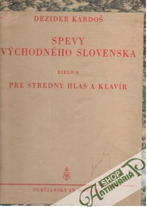 Obal knihy Spevy východného Slovenska - dielo 8 pre stredný hlas a klavír