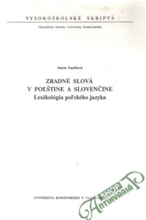 Obal knihy Zradné slová v poľštine a slovenčine - lexikológia poľského jazyka
