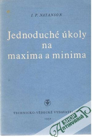 Obal knihy Jednoduché úlohy na maxima a minima