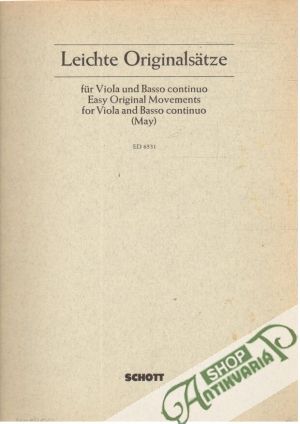 Obal knihy Leichte Originalsätze für Viola und Basso continuo