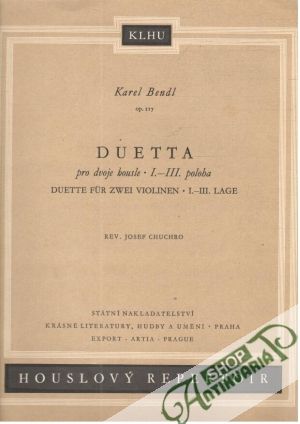 Obal knihy Duetta pro dvoje housle Op. 117 I.-III. poloha