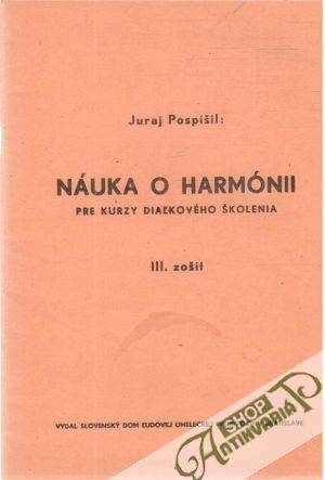 Obal knihy Náuka o harmonii pre kurzy diaľkového školenia III.