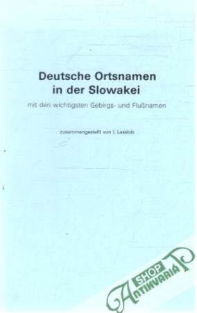 Obal knihy Deutsche Ortsnamen in der Slowakei