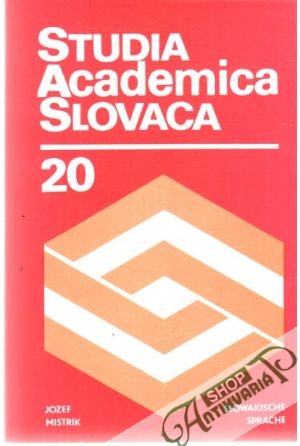 Obal knihy Studia Academica Slovaca 20