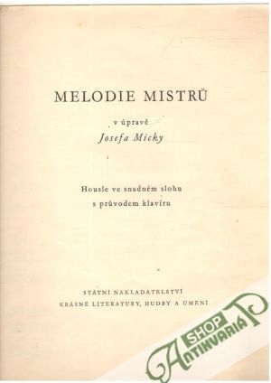 Obal knihy Melodie mistrů