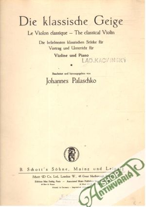 Obal knihy Die klassische Geige