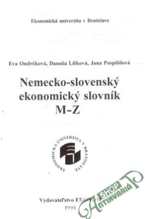 Obal knihy Nemecko - slovenský ekonomický slovník M-Z