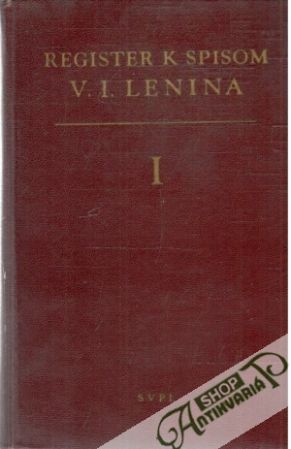 Obal knihy Register k spisom V. I. Lenina I.
