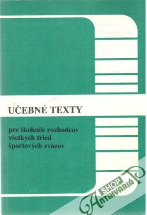 Obal knihy Učebné texty pre školenie rozhodcov všetkých tried a športových zväzov