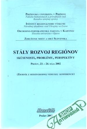 Obal knihy Stály rozvoj regiónov skúsenosti, problémy, perspektívy