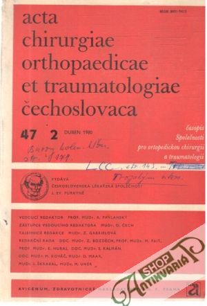 Obal knihy Acta chirurgiae orthopaedicae et traumatologiae čechoslovaca 2/1980