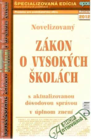 Obal knihy Novelizovaný zákon o vysokých školách