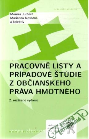 Obal knihy Pracovné listy a prípadové štúdie z občianskeho práva hmotného