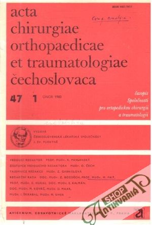 Obal knihy Acta chirurgiae orthopaedicae et traumatologiae čechoslovaca 1/1980