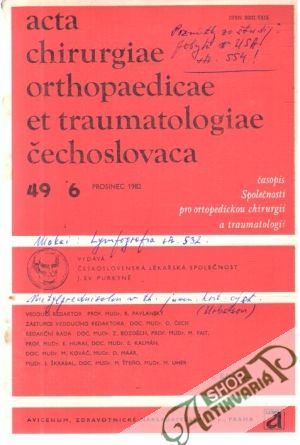 Obal knihy Acta chirurgiae orthopaedicae et traumatologiae čechoslovaca 6/1982