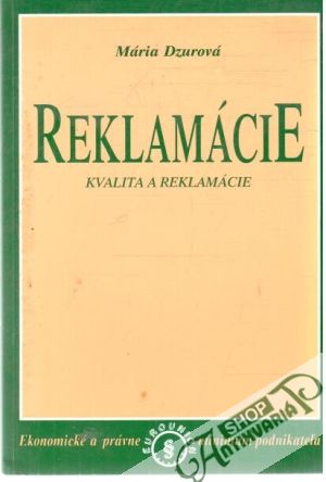 Obal knihy Reklamácie