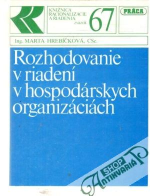 Obal knihy Rozhodovanie v riadení v hospodárskych organizáciách