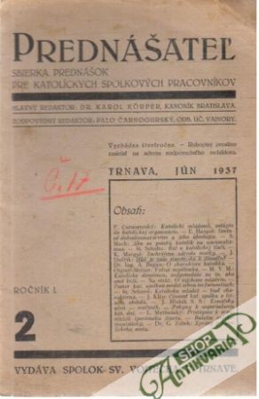 Obal knihy Prednášateľ 2/1937