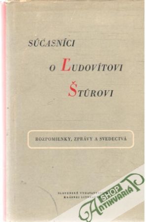 Obal knihy Súčasníci o Ľudovítovi Štúrovi