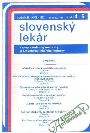 Obal knihy Slovenský lekár 4-8/92