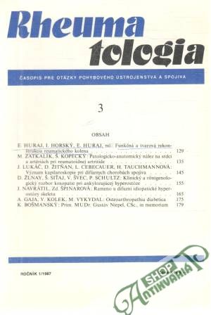 Obal knihy Rheumatologia 3/1987