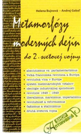 Obal knihy Metamorfózy moderných dejín do 2. svetovej vojny