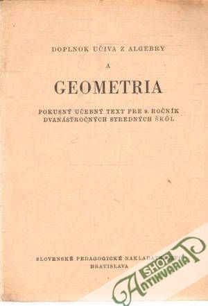 Obal knihy Doplnok učiva z algebry a geometria