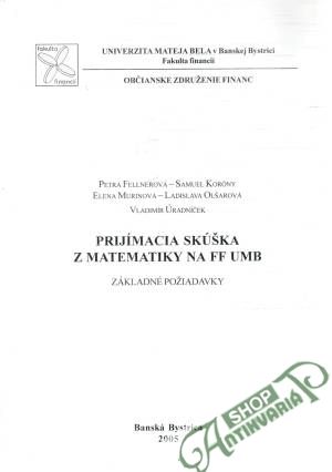 Obal knihy Prijímacia skúška z matematiky na FF UMB