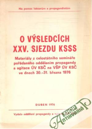 Obal knihy O výsledcích XXV. sjezdu KSSS
