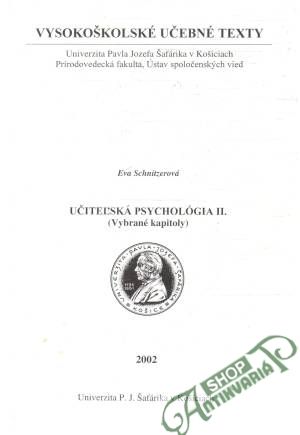 Obal knihy Učiteľská psychológia II.