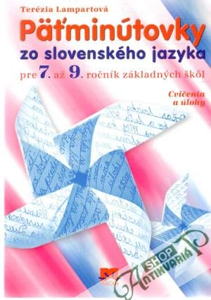 Obal knihy Päťminútovky zo slovenského jazyka pre 7. až 9. ročník ZŠ