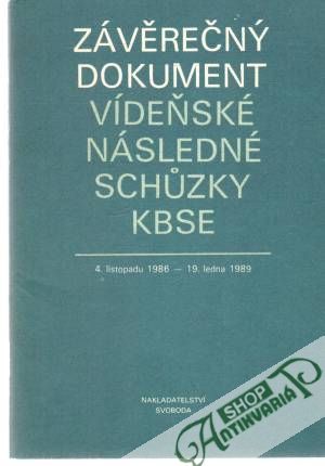 Obal knihy Závěrečný dokument vídeňské následné schuzky KBSE