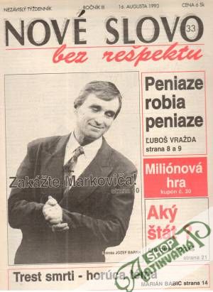 Obal knihy Nové slovo bez rešpektu 33/1993