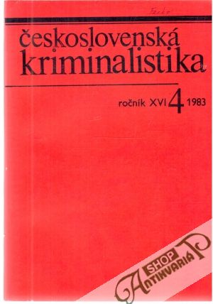 Obal knihy Československá kriminalistika 4/1983