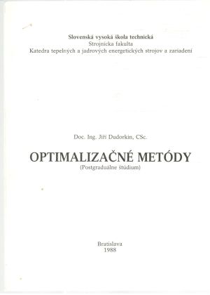 Obal knihy Optimalizačné metódy