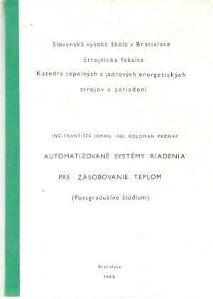 Obal knihy Automatizované systémy riadenia pre zásobovanie teplom