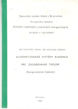 Obal knihy Automatizované systémy riadenia pre zásobovanie teplom