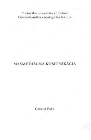 Obal knihy Masmediálna komunikácia